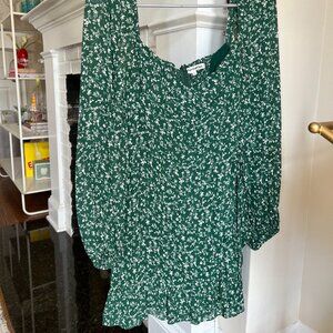 Reformation Green Floral Dress